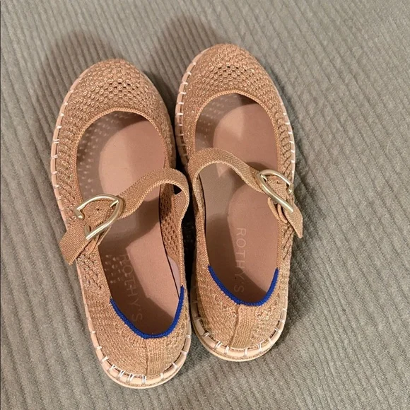 Rothys Espadrille Mary Jane Flats (metallic gold) - Picture 3 of 5